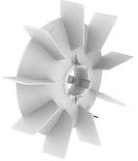 VENTILADOR PLASTICO C100 EJE 19   DIAM. 170MM   CZERWENY