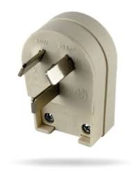 FICHA MACHO  2X 20A+TIERRA PATA PLANA - SALIDA LATERAL  COLOR BLANCO  CONFORME NORMA IRAM 2073