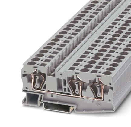 (DISCONT) BORNE P/CARRIL MULTIP C/CONEX. RESORTE 05-6 MM2 ANCH 8.2 MM GRIS