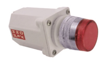 SL-5091  380/3.8v   ROJO OJO DE BUEY P/PANEL D.22MM VISOR PLANO