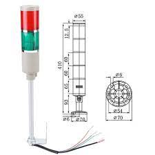 COLUMNA LUMINOSA 3 ELEM ROJO-VERDE-MOD SONIDO 220VCA     BALIZA    50dB
