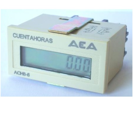 CUENTA HORAS ACH8-6 48x24MM  BATERIA INCORP.  8 DIG.  ENT. TRANSIST.  RESET EXT.
