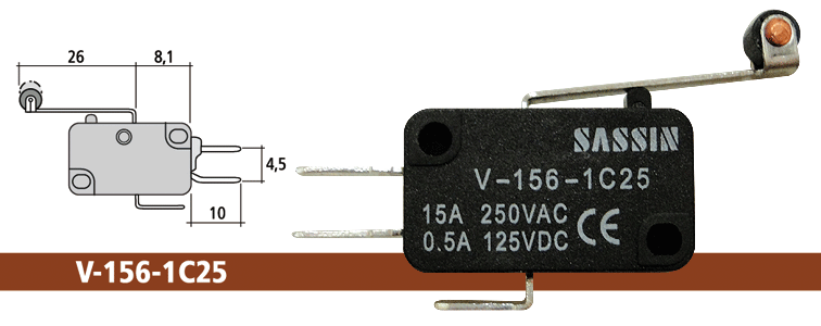 MICROINT C/PALANCA INTERMEDIA Y RODILLO   (TIPO   X-1 PRLR)