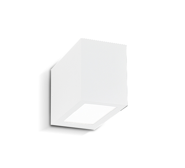 (DISCONT) APLIQUE P/PARED RECTANG 1X 100W 2 VIDR PLANOS HALOG BLANCO (HO)