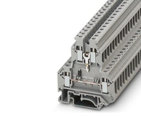 (DISCONT) BORNE 2 PISOS C/CONEX. TORN 0.2-4 MM2 ANCH 6.2 MM GRIS