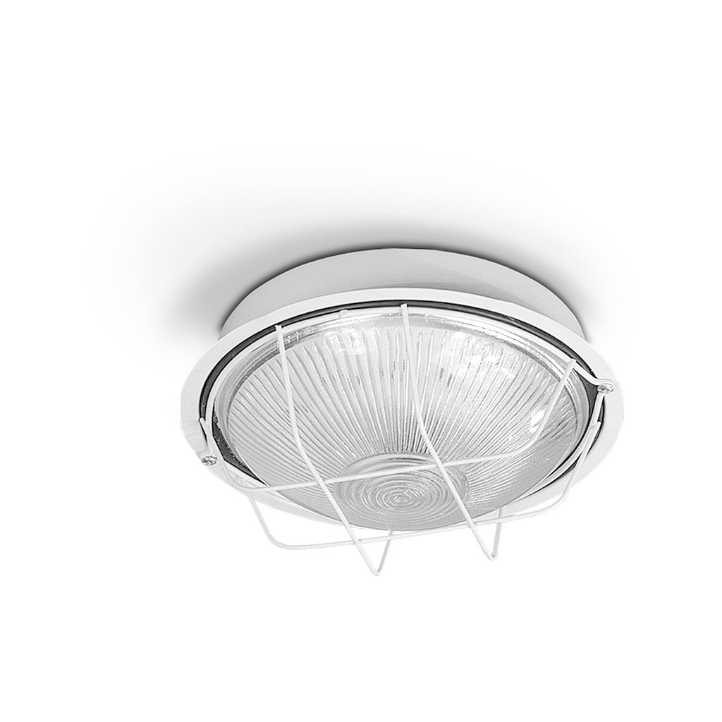 TORTUGA MET. RED. GRANDE E27   C/VIDRIO Y REJA ALAM. BLANCO