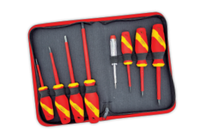 JUEGO 8 PIEZAS DESTORNILLADORES P/ELECTRICIDAD EN ESTUCHE (EX JDE-8A)