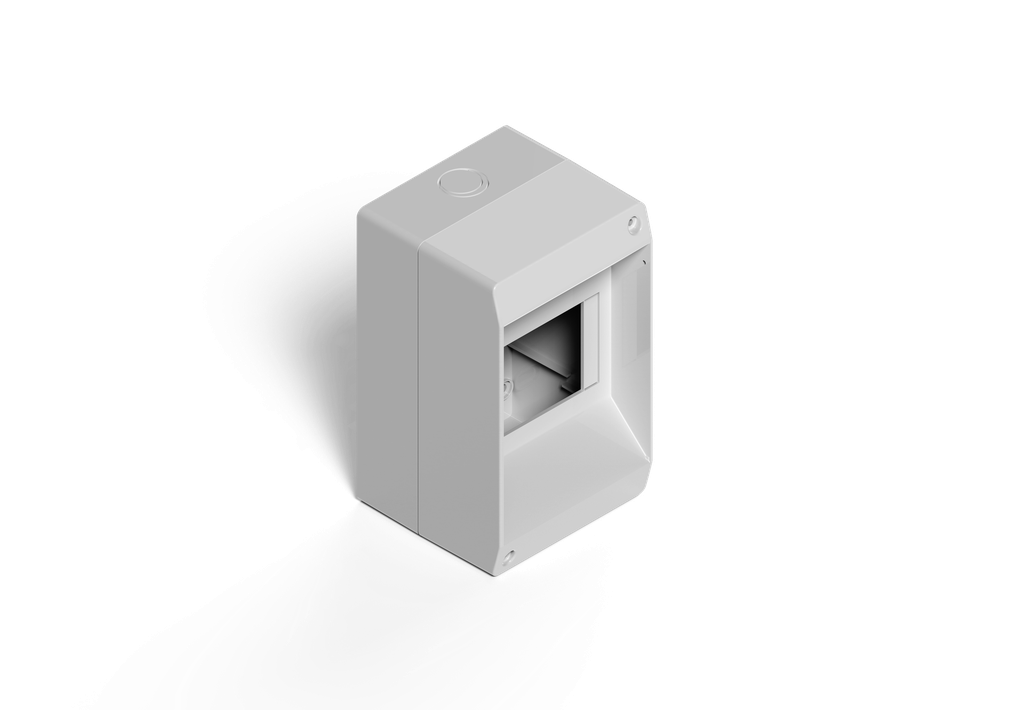 (DISCONT) CAJA SOBREPONER P/TERMOMAG 4 MOD GRIS   S/ TAPA