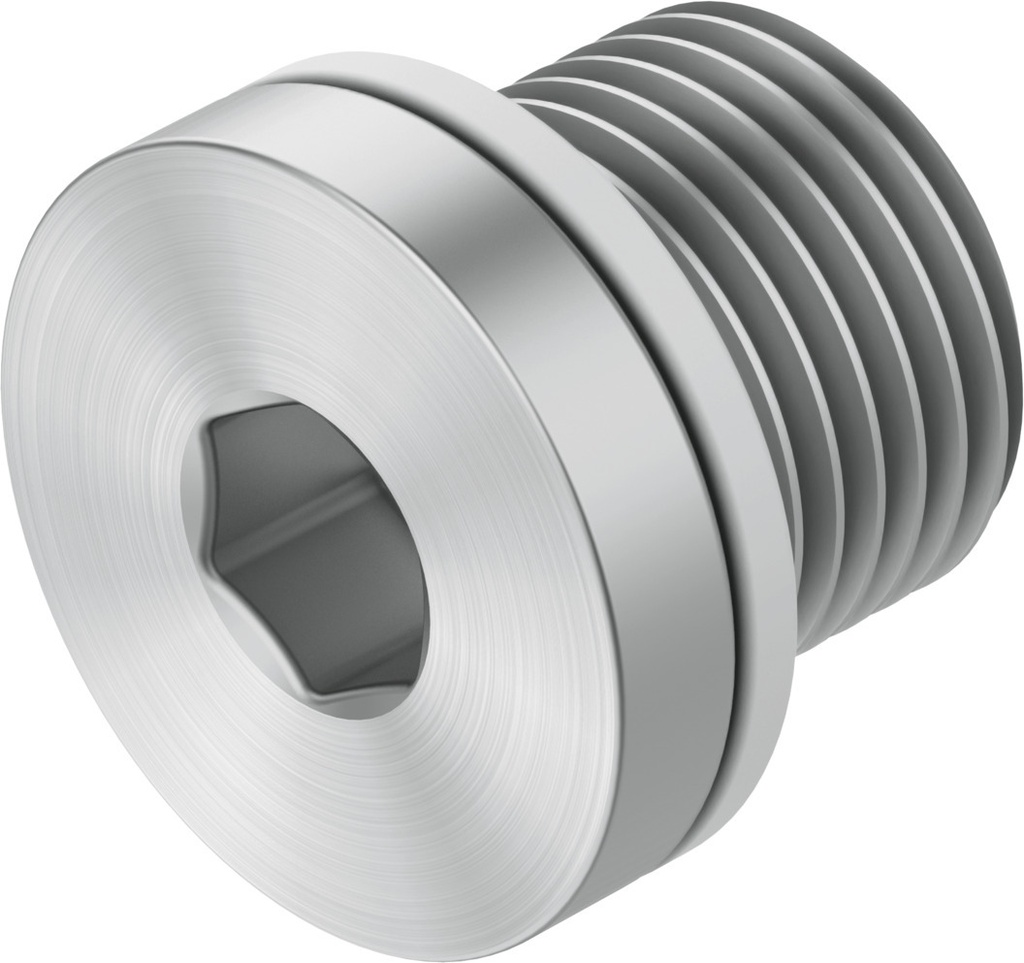 TAPON CIEGO C/ JUNTA / ROSCA EXT. G1/4 - C/ HEXAGONO INTERIOR / ACERO GALV.