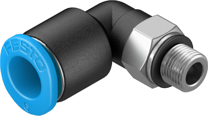 RACOR RAPIDO MINI FORMA L / ROSCA M5 - RACOR 6MM / ROSCA EXT C/ HEXAG. / ORIENTABLE 360