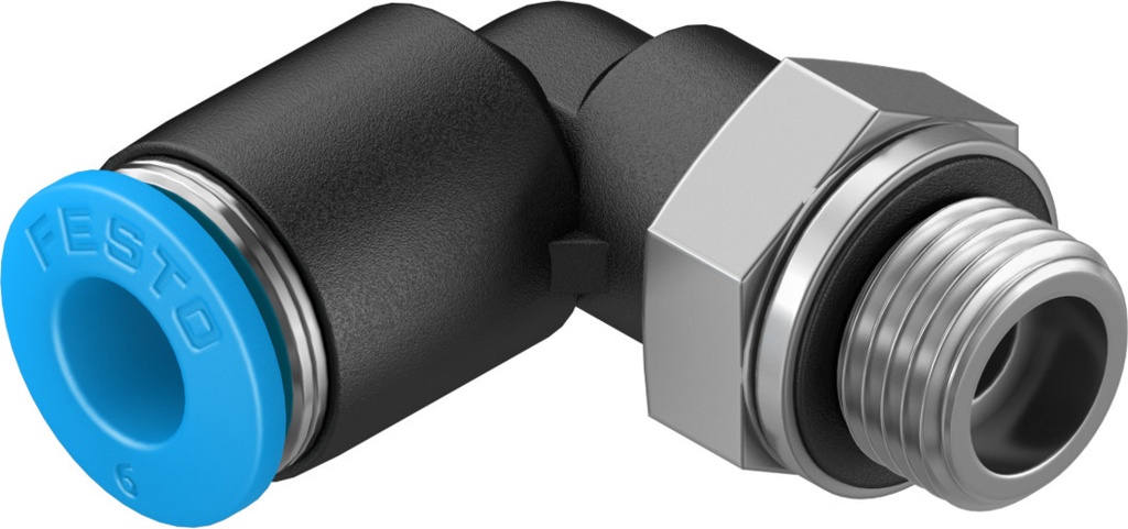 RACOR RAPIDO FORMA L / ROSCA G1/8 - RACOR 6 MM / ORIENTABLE 360º