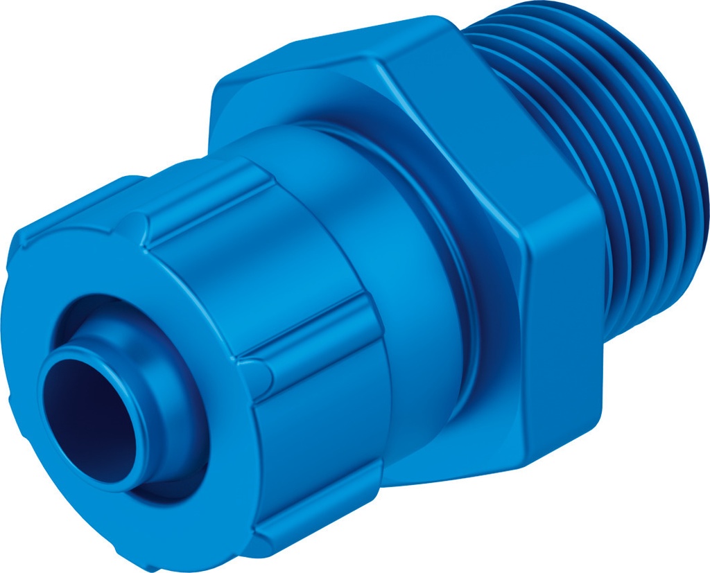 RACOR RECTO / ROSCA EXT. G1/8 - PK 6MM - P/ TUBO DIAM. EXT. 8MM / MAT. ALUMINIO - C/ ANILLO DE JUNTA