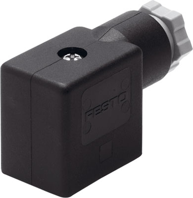 CONECTOR / TIPO ZOCALO / ACODADO / 3 CONTACTOS / P/ BOBINA Y VALVULA VUVS 1/4 / IP65 / CONEX FORMA B