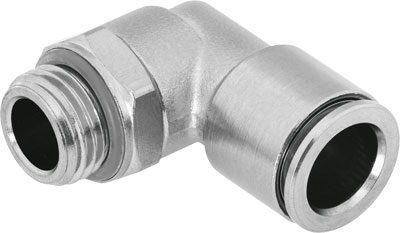 RACOR RAPIDO NPQH-L-G18-Q6-P10 / FORMA L / CONEX NEU G1/8 - RACOR 6MM / LATON NIQUELADO
