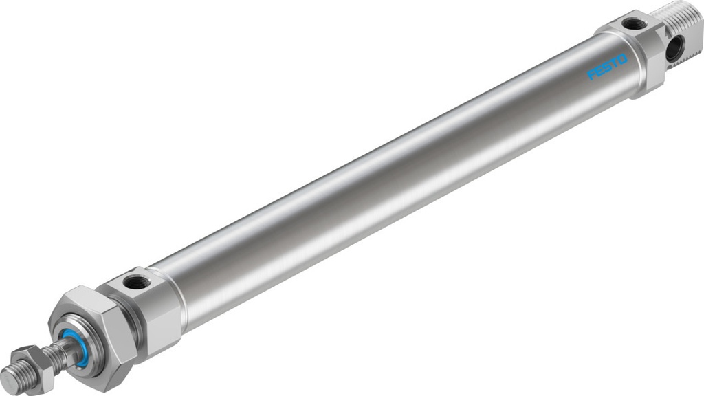 CILINDRO / ISO 6432 / DOBLE EFEC. / EMB. 25MM / CARRERA 200MM / AMORT. NEU. REGU. / P/ DETEC. POSI. / VASTAGO M10X1,25 / CONEX. NEU. G1/8