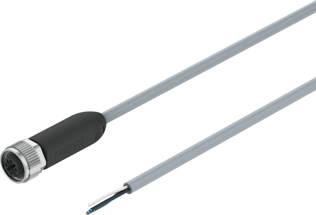 CABLE PROLONGADOR / CONEX. IZQ. ZOCALO RECTO M12 - 5 CONTAC. / DER. EXT. ABIERTO 4 CONTACTOS / LONG 5M.  (Ex - NEBU-M12G5-K-5-LE4 - 541328)