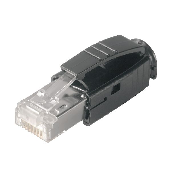 FICHA ETHERNET INDUSTRIAL RJ45 CAT6E IE-PS-RJ45-TH-BK 1963590000 conector con antidoblado color negro