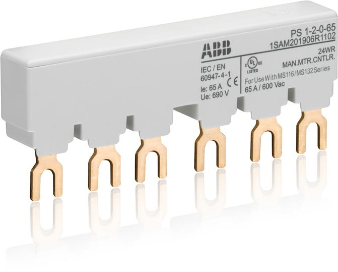 BARRA DE CONEXION HASTA 65A PARA 2 MS116 Y MS132 Y 0 AUX   PS1-2-0-65