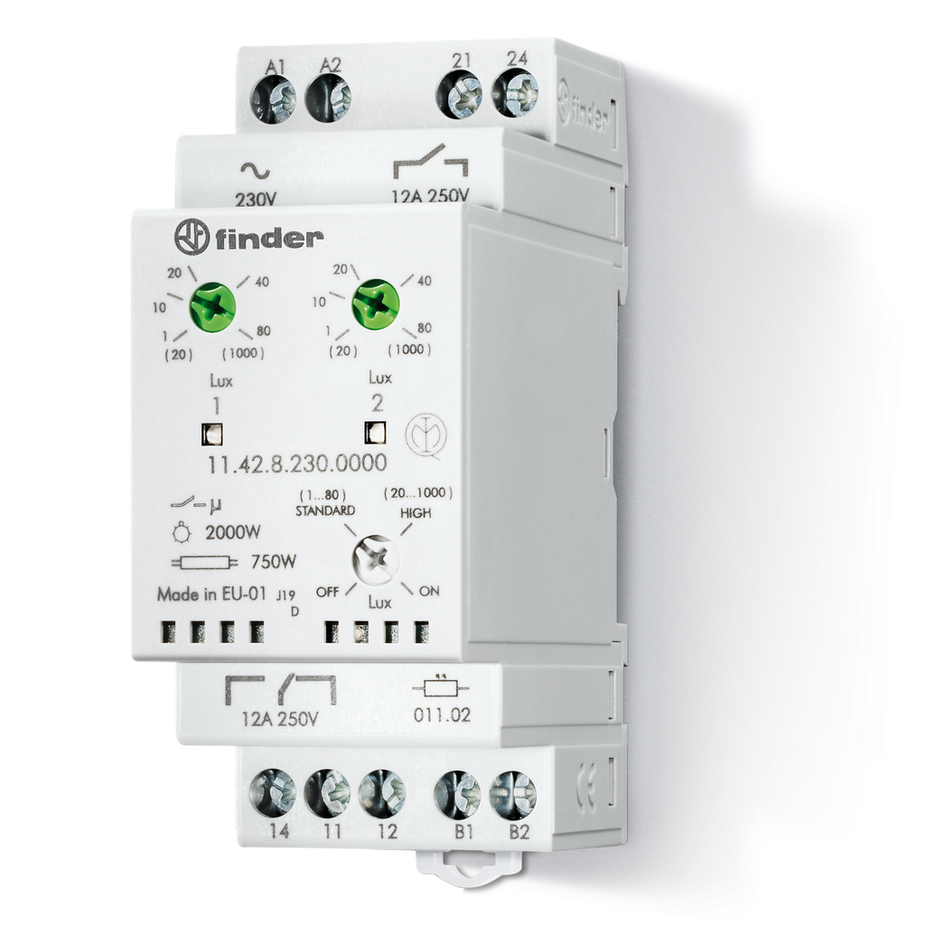 INTERRUPTOR CREPUSCULAR MODULAR 1INV+1NA 12A 230VCA