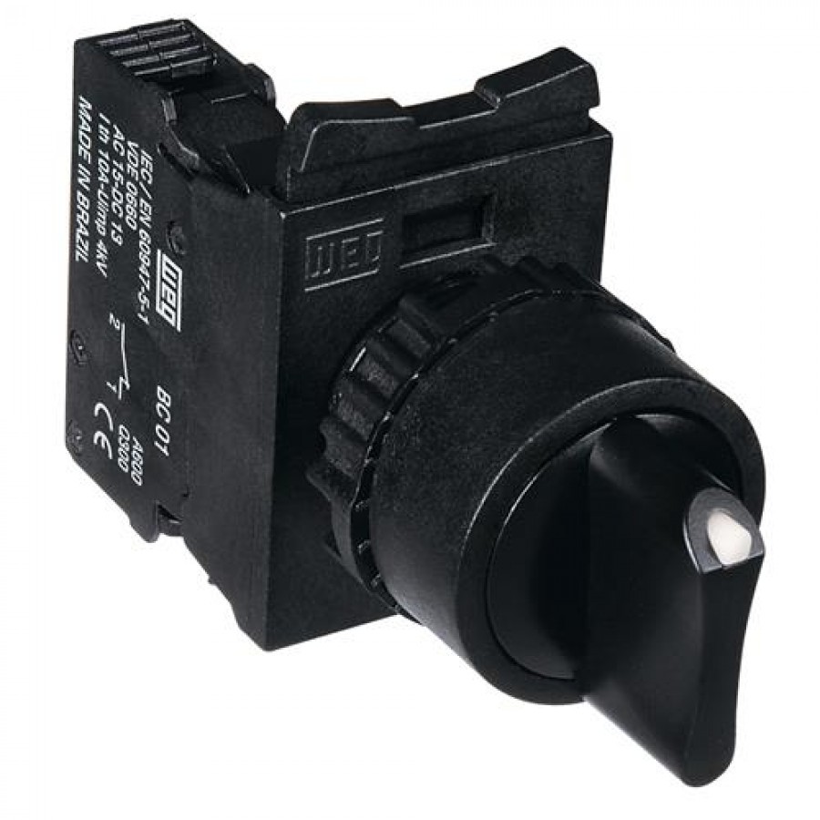 SELECTOR NEGRO 2 POS FIJAS 45º 1NA CORTA IP66 COMPLETO   CSW-CK2F45-10-3VF
