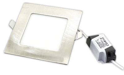 (OUTLET) EMBUTIDO LED CUADRADO 8W LUZ DIA FRIA PLATIL / PLATA (NIQUEL MATE)