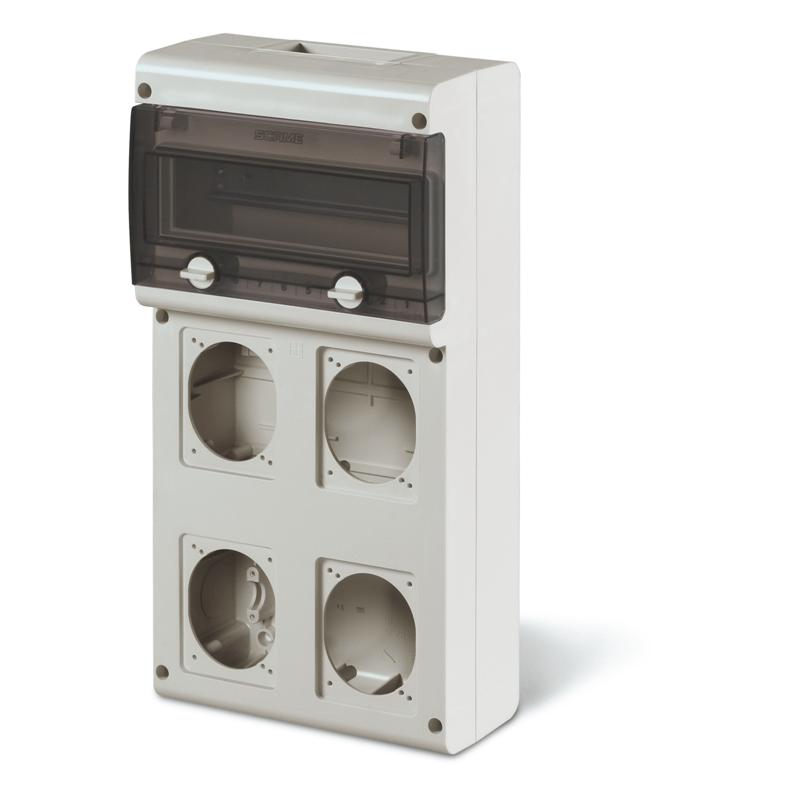 CUADRO DE DISTRIBUCION IP66 P/4 BASES 11 DIN LINEA INDUSTRIAL