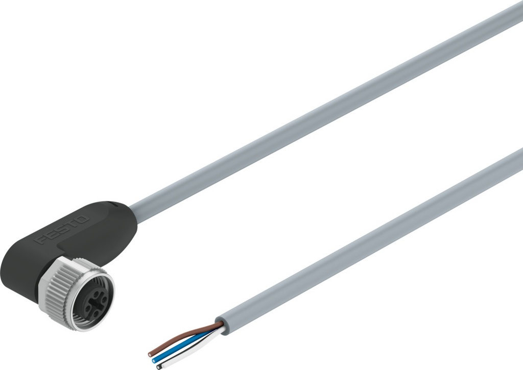 CABLE / CONEX. IZQ. ZOCALO ACOD. M12 - 5P / CONEX. DER. EXT. ABIERTO 4 HILOS / LONG. 5M (Ex NEBU-M12W5-K-5-LE4 - 541329)