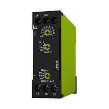 (125300)  Temporizador estrella-triangulo. Serie VEO. Montaje Riel Din. Multitension de 12 a 240 Vac/dc. Rango de tiempos: Estrella 0,5 seg a 180 seg; Triangulo: 40mseg a 100 mseg. Salida rele de 2 inversores. LEDs indicadores de los distintos estados.   V2ZS2012240VACDC