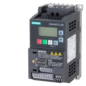 VARIADOR V20 MONOF 0.5HP 0.37KW 2.3A SIN FILTRO 1AC 230V   CONTROL ESCALAR TAMAÑO FSAA   6SL3210-5BB13-7UV1
