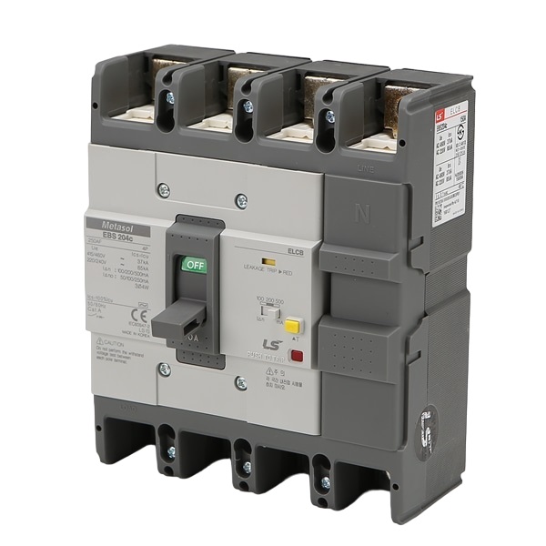 INTERRUPTOR DIFERENCIAL C. MOLDEADA EBS 204C-250A   4x 250A   TERMOMAG. FIJO - DIFERENCIAL AJUST. 100/200/500mA