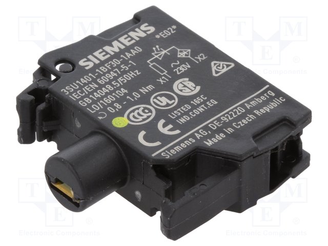 PORTALAMP C/LED INTEGRADO 24-240VCA/VCC AMARILLO P/PULSADOR LUMINOSO O LAMPARA     3SU1401-1BH30-1AA0