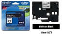 [91514] CINTA LAMIN 3.4&quot; (18mm) L:8mts BLANCO SOBRE NEGRO