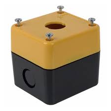 CAJA PLASTICA VACIA   A22ZB101Y   Recinto del botón, 1 agujero, 22m m, POLICARBONATO, IP65, amarillo, serie de A22E
