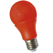 LAMP LED 5W 220V COLOR ROJO E27 TIPO STANDARD 150LM