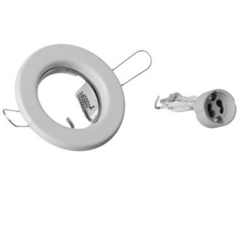 SPOT EMB FIJO 80mm C/ZOCALO GU10 BLANCO
