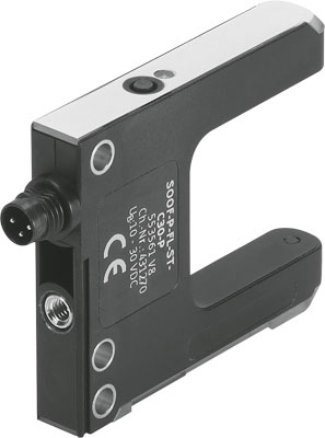 SENSOR BARRERA OPTICA TIPO HORQUILLA / 30X35MM / CONMUT. REVERSIBLE / AJUSTE TEACH-IN / ENT./SAL. PNP / CONEC. M8 - 3H / 10-30 VDC / LUZ ROJA / DIAM. MIN. OBJETO 0.5MM