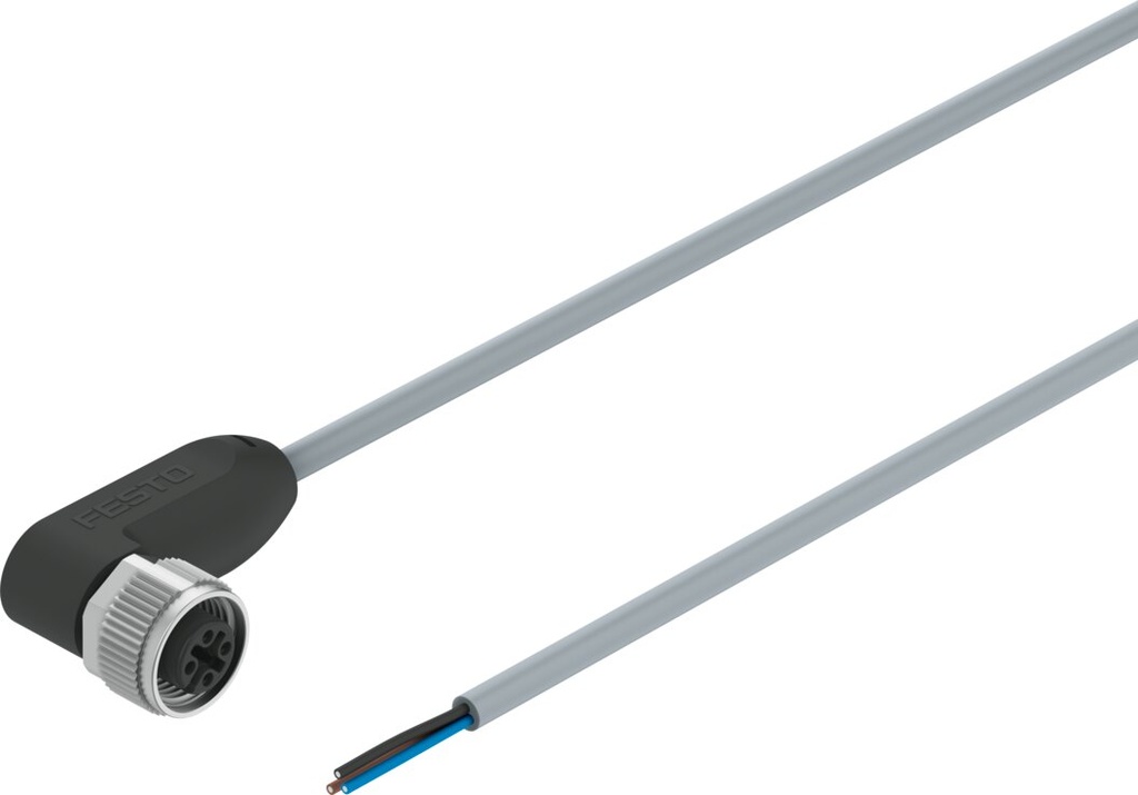 CABLE / CONEX. IZQ. ZOCALO ACOD. M12 - 5 CONTAC. / CONEX. DER. EXT. ABIERTO - 3 CONTAC. / LONG. 2.5M     (Ex - NEBU-M12W5-K-2.5-LE3 - 541367)