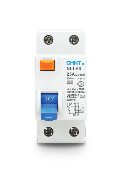 INT DIFERENCIAL 2X 63A 30mA 6KA (EX NXL-63 1P+N 63A 30mA AC 6kA)