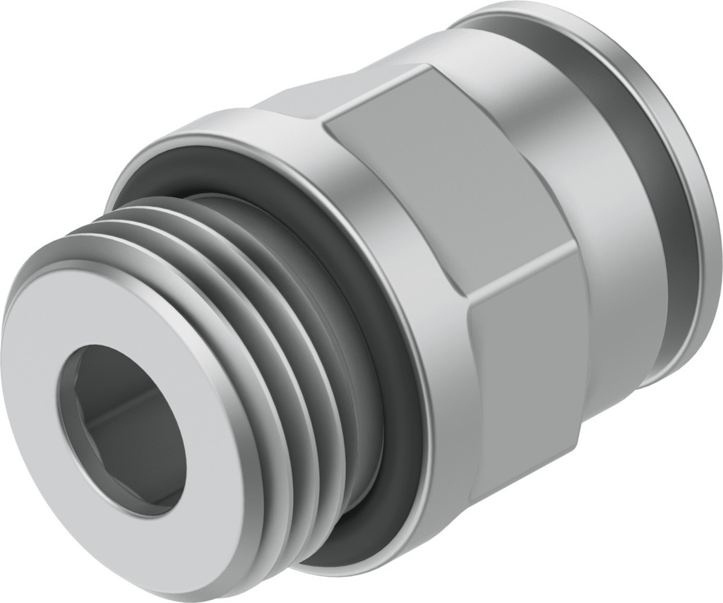 RACOR RAPIDO RECTO / ROSCA G1/4 - RACOR 6MM / LATON NIQUELADO - JUNTA NBR