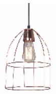 COLGANTE TIPO JAULA AVIAR DIAMETRO 20CM ALTURA 30CM ALAMBRE COLOR COBRE