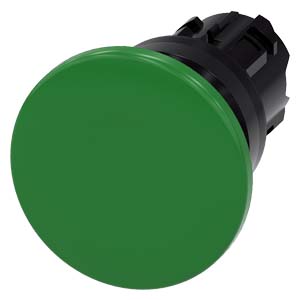 PULSADOR HONGO ACT Ø40MM PLAST SIN CONTACTOS IP69K VERDE SIN RETENCION   3SU1000-1BD40-0AA0