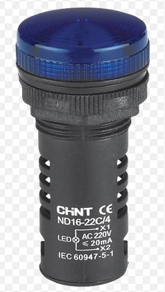 OJO DE BUEY D22MM COLOR AZUL LED CAP 220V LARGO