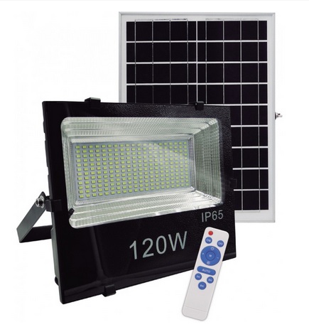 PROYECTOR/REFLECTOR SOLAR LED 120W C/PANEL Y CONTROL REMOTO