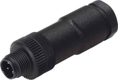 CONECTOR SEA-GS-7 / RECTO / M12X1 - 4 CONTACTOS TIPO CLAVIJA / BORNES ENCHUFABLES / TENSION 0-60 VCA-VCC / P/ CABLES 0.75MM