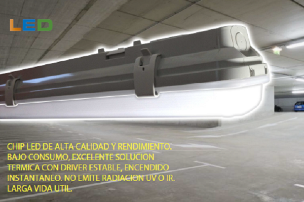 (DISCONT) ARTEF ESTANCO TIPO Marea 218 C/PLACA LED 18W 5000K APERTURA 130º LUZ FRIA POLICARBONATO