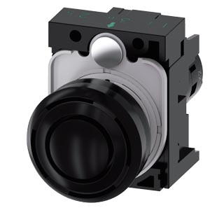 SEÑAL ACUSTICA, COMPACTO, 22MM, REDONDO, PLASTICO, NEGRO, TONO CONTINUO 2,4 kHz, IP40,  MIN. 80dB/10CM, C/ SOPORTE 24V AC/DC   3SU1200-6KB10-1AA0