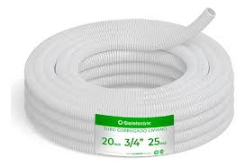 CAÑO PVC CORRUGADO BLANCO 1 1/4" (32MM) X MT // ROLLO TIENE 25MTS PLASTICO