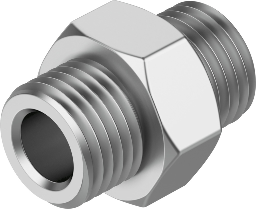 EMPALME DOBLE RECTO / ROSCA  G1/8 / LATON NIQUELADO