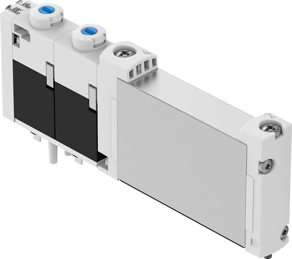 ELECTROVALVULA / 2x 3/2 NC / PLACA BASE / MUELLE NEU. / PILOTAJE EXT. / TENSION 24 VDC - INDIC. LED