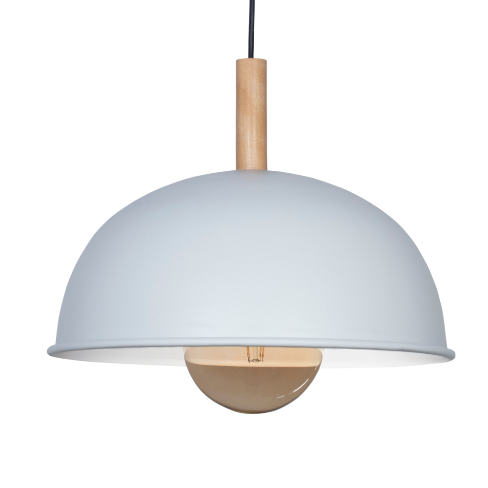 COLGANTE ALUMINIO MEDIA ESFERA E27 DIAM 340MM BLANCO